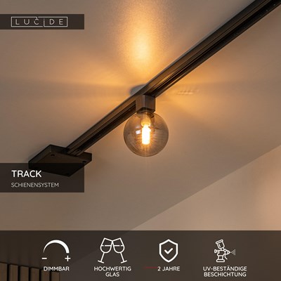 Lucide TRACK TYCHO Schienenstrahler - 1-Phasen Stromschiene / Schienensystem - 1xG9 - Smoke(Verlängerung)